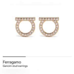 Salvatore Ferragamo Gold and Silver Gancini Earrings